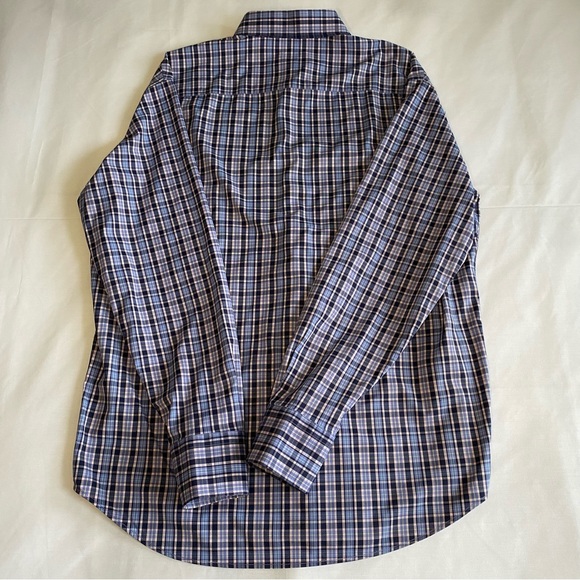 Peter Millar Summer Comfort Blue/Pink Plaid Check Long Sleeve Shirt Men's Large - Picture 4 of 8